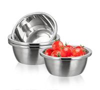 Realand Lot de 4 bols à mélanger en acier inoxydable 18/8 plus épais de 1400 ml, bols à salade, bols gigognes en métal pour la cuisson, la marinade, les bols de service pour céréales, soupe