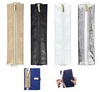 Realand Lot de 4 porte-stylos réglables avec fermeture éclair et bande élastique pour livre, journal, planificateur, 4 couleurs B
