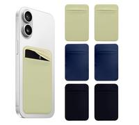 Realand Lot de 6 porte-cartes pour étui de téléphone, dos extensible de téléphone à coller sur la poche autocollante, pochette pour carte de crédit, 3 couleurs, Support, Mode