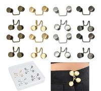 Realand Lot de 8 tendeurs de taille pour pantalon - Confortable - Bas renflement intérieur - 4 couleurs réglables - Ajusteur de broche à boutons