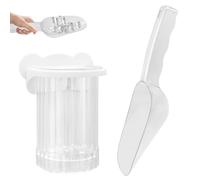 Realand Pelle à glace avec support, pelle transparente avec support auto-adhésif sans trace et bac de récupération d'eau amovible pour machine à glaçons/congélateur, comptoir de cuisine