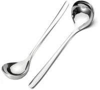 Realand Small ladle gravy ladle, mini sachet de soupe en acier inoxydable 304 (Petit seau de 3 pièces, argent)