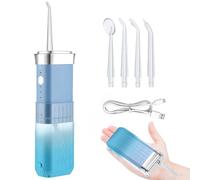 RealExist Mini hydropulseur pour voyage : design compact et portable, irrigateur buccal sans fil avec 4 modes, réservoir amovible, étanchéité IPX7 pour appareils dentaires, orthodontique, dents