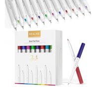 REALIKE Stylos marqueurs à double embout compatibles avec Cricut Maker 3/4/Explore 3/Air 2/Air Medium - Pointe fine 1,0 - Pointe fine 0,4 pour dessin, écriture, calligraphie