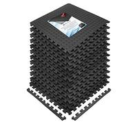 REALIKE Tapis de protection de sol en mousse EVA pour exercices de fitness, sport, jeux d'enfants (60 x 60 cm), Noir - 12 carreaux, 48 Square Feet -12 Tiles