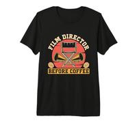 Réalisateur Avant monteur vidéo Coffee Lover Réalisateur T-Shirt Haut de Gamme