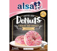 Réalisez facilement de délicieux donuts maison - ALSA Préparation Gâteau Donuts avec glaçage et vermicelles goût vanille - Le sachet de 410g - Lot de 3