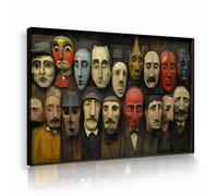 Réalisme Thèmes grotesques Art mural Audacieux Portraits aux formes étranges Impressions sur toile Peinture Style pop art Décoration intérieure pour l’espace de vie 70x105cm Cadre intérieur