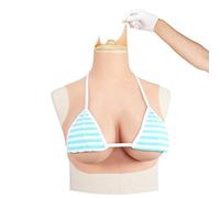 Réaliste Faux Seins en Silicone Artificielle Poitrine Forme,6Ème Génération Mastectomie Poitrine en Silicone B-H Cup Hommes Crossdresser Transgenre,Beige,Gel B