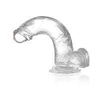 Realiste Gode Anale pour Homme Sextoyse - Gode Vibro-masseur Homme Gay Silicone pour Stimulation du Point G Vaginal et Aanal Dildo xxl Réaliste Large Sex Toys Anal Prostate Sex Toy Transparent