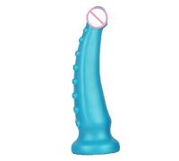 réaliste gode Réaliste Tentacule Gode Doux Silicone Animal Pénis Anal Plug Lesbienne Ventouse Gode Sex Toy pour Femmes Produit Adulte (Green-XL)