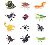 Réaliste Insecte Enfant Jouet, 12 PCS Insectes en Plastique, Figurines D'insectes Avec, Figurines D'animaux, Jouets D'insectes Réalistes, pour l'éducation Jouets Parties à Thème (C)