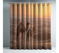 Réaliste Panneaux Enfant Jaune, Rideaux occultants, Doublure Thermique, œillets Design, Désert Chameau, intimité, 140 x 260 cm, Isolation Thermique, Anti Froid, Sommeil paisible, Toucher Doux