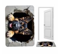 Realistic 3D optical illusion: eye catching squirrel and dog design adds playful charm and unique visual effect to any living room, entryway, or party space, making it perfect for birthdays, holidays,