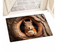 Realistic 3D optical illusion: eye catching squirrel and dog design adds playful charm and unique visual effect to any living room, entryway, or party space, making it perfect for birthdays, holidays,