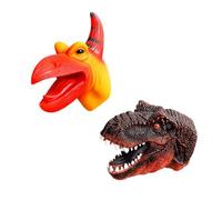 Realistic Articulated T-Rex Dinosaur Hand Puppet Kids Role Play Toy | Realistic Dual-Axis Jaw, Silicone Scale Texture, Storytelling Toy, Parent-Child Gift Ages 3-8(T-Rex+Pterosaur)