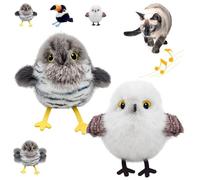 Realistic Bird-Shaped Interactive Cat Toy, Interactive Cat Toy Shaped Like a Realistic Bird, Flying Flapping Birds Cats Toys for Indoor, Rechargeable Touch Activated for All Breeds(Cuckoo+Tit)