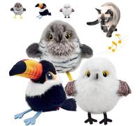 Realistic Bird-Shaped Interactive Cat Toy, Interactive Cat Toy Shaped Like a Realistic Bird, Flying Flapping Birds Cats Toys for Indoor, Rechargeable Touch Activated for All Breeds(3Pcs)