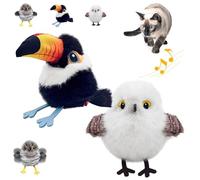 Realistic Bird-Shaped Interactive Cat Toy, Interactive Cat Toy Shaped Like a Realistic Bird, Flying Flapping Birds Cats Toys for Indoor, Rechargeable Touch Activated(Sparrow+Pelican)