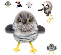 Realistic Bird-Shaped Interactive Cat Toy, Interactive Cat Toy Shaped Like a Realistic Bird, Flying Flapping Birds Cats Toys for Indoor, Rechargeable Touch Activated(Cuckoo)