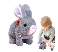 Realistic Bunny Plush - Interactive Stuffed Bunny Toy, 6.3x3.54x6.3 inches Electronic Pet Rabbit with Jumping, Twitching, and Shaking Ears, Cute Cuddly Plush for Kids, and Animal Lovers