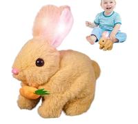 Realistic Bunny Toy, Easter Bunny Soft Doll Plush Toys, Interactive Game Rabbit Cute Dolls, Jumping and Shaking Ears Electronic Pet, Easter Basket Stuffers, for Kids