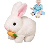 Realistic Bunny Toy, Easter Bunny Soft Doll Plush Toys, Interactive Game Rabbit Cute Dolls, Jumping and Shaking Ears Electronic Pet, Easter Basket Stuffers, for Kids