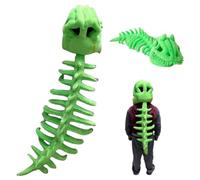 Realistic Dinosaur Skeleton Costume 3D Plush Dinosaur Headpiece Easily Assemble & Detach Spinosaurus Skull Mask & Plush Spine with Spine Attachment for Kids Adult Halloween Cosplay Dress Up