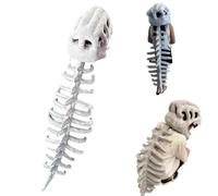 Realistic Dinosaur Skeleton Costume 3D Plush Dinosaur Headpiece Easily Assemble & Detach Spinosaurus Skull Mask & Plush Spine with Spine Attachment for Kids Adult Halloween Cosplay Dress Up