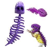 Realistic Dinosaur Skeleton Costume 3D Plush Dinosaur Headpiece Easily Assemble & Detach Spinosaurus Skull Mask & Plush Spine with Spine Attachment for Kids Adult Halloween Cosplay Dress Up