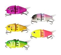 Realistic Fishing Tackle, Slow Sinking Glide Bait, Bass Fishing Tackle with Sturdy and Sharped Hooks for Trout, Crappie, Walleye, Pike, Bluegill, Or Salmon, 5 Pieces