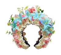 Realistic Floral Hair Accessories Vibrant Silk Flower Hair Garlands Charm Double Sided Headpiece for Bridal Party Handmade Flower Crowns