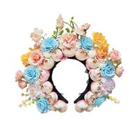 Realistic Floral Hair Accessories Vibrant Silk Flower Hair Garlands Charm Double Sided Headpiece for Bridal Party Handmade Flower Crowns