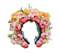 Realistic Floral Hair Accessories Vibrant Silk Flower Hair Garlands Charm Double Sided Headpiece for Bridal Party Handmade Flower Crowns