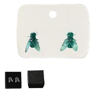 Realistic Fly Earrings, Simulation Mini Personalized Black Fly Earring, Unique Simulation Design Fly Earrings, Funny Novelty Abstract Gift (Green)
