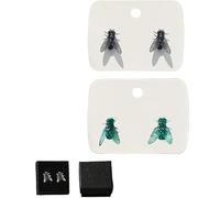 Realistic Fly Earrings, Simulation Mini Personalized Black Fly Earring, Unique Simulation Design Fly Earrings, Funny Novelty Abstract Gift (Black+Green)