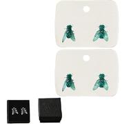 Realistic Fly Earrings, Simulation Mini Personalized Black Fly Earring, Unique Simulation Design Fly Earrings, Funny Novelty Abstract Gift (Green*2)