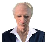 Realistic Full Head Old Man Masque with White Hair and Beard, High-Detail Costume Accessory for Masquerade Parties, Stage Performances, Family Gatherings, Theater Shows, Festivals, and Cosplay Events
