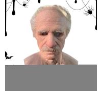 Realistic Masque, Costume Headgear, Full Face with 15.16x10.63x8.46 Inches, White Hair Accessory, Party Outfit for Masquerade, Theater, Festiva,l Gathering, Cosplay, Beige