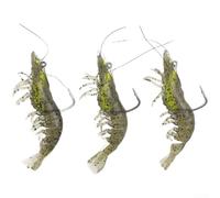 Realistic Shrimp Swimbait 9cm Multi-Jointed TPE(1# Dark Green 8cm/7g3) | Multi-jointed body, realistic shrimp swim action, attracts predatory fish, saltwater ready, design