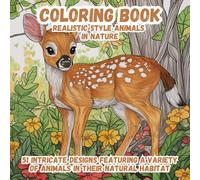 "Realistic style" Animals in nature - Coloring Book: 51 Wildlife Designs for Stress Relief and Creativity: Animals in Nature Coloring Book for Teens and Adults