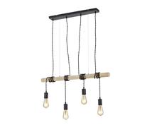 Reality Brody Plafonnier Suspendu Brody Modern À 4 Lumières, Noir Mat