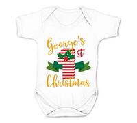 Reality Glitch Body personnalisé pour enfant My 1st Christmas (blanc, 18-24 mois)