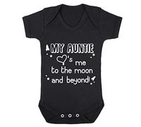 Reality Glitch Body pour bébé My Auntie Loves Me To The Moon And Beyond (0-3 mois, noir)