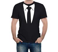 Reality Glitch Costume Fantaisie pour Homme avec Cravate et col (Taille M, Noir) T-Shirt