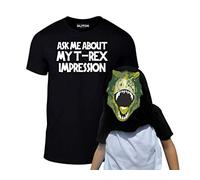 Reality Glitch Kids Ask Me About My T-Rex Flip T-Shirt (Black-7-8 Years)