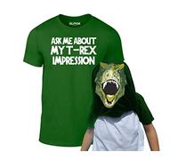 Reality Glitch Kids Ask Me About My T-Rex Flip T-Shirt (Bottle Green-7-8 Years)