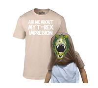 Reality Glitch Kids Ask Me About My T-Rex Flip T-Shirt (Khaki-3-4 Years)