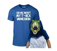 Reality Glitch Kids Ask Me About My T-Rex Flip T-Shirt (Royal Blue-7-8 Years)