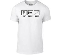 Reality Glitch Men's Eat Sleep Vape T-Shirt (XX-Large - White)